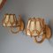 Mid-Century French Rattan Wall Lights, 1950s, Set of 2, Image 2