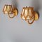 Mid-Century French Rattan Wall Lights, 1950s, Set of 2 5