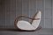 Rocking Chair en Peau de Mouton, Suède, 1950s 3