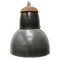 Large Vintage Industrial Grey Enamel & Cast Iron Pendant Light, 1950s, Image 1