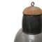 Large Vintage Industrial Grey Enamel & Cast Iron Pendant Light, 1950s, Image 2