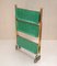 Carrello vintage in ottone verde e dorato di Textable, Immagine 3