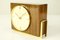 Mid-Century Wood, Brass & Glass Ato-Mat Table Clock from Junghans 1