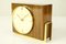 Mid-Century Wood, Brass & Glass Ato-Mat Table Clock from Junghans, Image 1