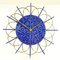Horloge avec Cadran en Céramique Bleue et Dorée de Junghans, 1970s 1