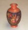 Vintage Wood and Polychrome Floral Vase by H. Votier 1