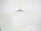 Lámpara colgante grande de vidrio blanco de Peill & Putzler, años 70, Imagen 1