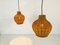 Vintage Teak & Rattan Ceiling Lamp, 1970s 3