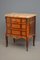 Antique Continental Mahogany, Satinwood, and Marble Commode 1
