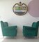 Italian Green Velvet Lounge Chairs from ISA Bergamo, 1950s, Set of 2 5