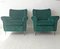 Italian Green Velvet Lounge Chairs from ISA Bergamo, 1950s, Set of 2 1