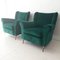 Fauteuils en Velours Vert de ISA Bergamo, Italie, 1950s, Set de 2 2