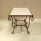 Vintage Wrought Iron & Marble Coffee Table from René Prou 2