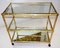 Italian Brass & Crystal Bar Trolley, 1950s, Image 2