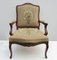 Antique Louis XV Carved Wooden Needlepoint Armchair, Image 1