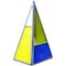 Pyramidal Belgian Colored Glass Lamp, Image 1