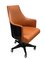 Bürosessel mit hochglänzender Schale & orangefarbenem Ledersitz von ADM 3