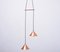 Mid-Century Danish Pendant Light with Two Copper Colored Shades, 1960s, Image 2