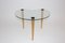 Vintage Italian Beech and Glass Side Table, 1970s 5