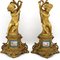 Antique Napoleon III French Gilt Bronze and Painted Porcelain Candleholders, Set of 2 6