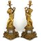 Candelabros Napoleón III antiguos de bronce dorado y porcelana pintada. Juego de 2, Imagen 1