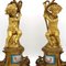 Antique Napoleon III French Gilt Bronze and Painted Porcelain Candleholders, Set of 2 4