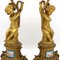 Antique Napoleon III French Gilt Bronze and Painted Porcelain Candleholders, Set of 2 3