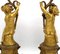 Antique Napoleon III French Gilt Bronze and Painted Porcelain Candleholders, Set of 2 2