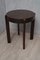 Round Mid-Century Italian Stained Walnut Side Table, 1940s 5