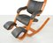 Beech and Leather Gravity Balans Reclining Lounge Chair by Peter Opsvik for Stokke, 1990s, Image 8
