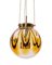 Lampada da soffitto in ottone e vetro di Murano ambrato di Kaiser Idell / Kaiser Leuchten, Germania, anni '60, Immagine 2