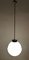 Lampada da soffitto in ottone e vetro opalino di Stilnovo, Italia, anni '50, Immagine 2