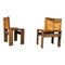 Italian Cognac Leather & Walnut Monk Chairs by Tobia & Afra Scarpa for Molteni, 1973, Set of 4 6