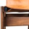 Italian Cognac Leather & Walnut Monk Chairs by Tobia & Afra Scarpa for Molteni, 1973, Set of 4, Image 12