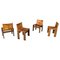 Italian Cognac Leather & Walnut Monk Chairs by Tobia & Afra Scarpa for Molteni, 1973, Set of 4 7