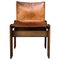 Italian Cognac Leather & Walnut Monk Chairs by Tobia & Afra Scarpa for Molteni, 1973, Set of 4 1