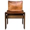 Italian Cognac Leather & Walnut Monk Chairs by Tobia & Afra Scarpa for Molteni, 1973, Set of 4, Image 1
