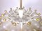 German Frosted Bubble Glass and Brass Chandelier from Kinkeldey, 1950s 6