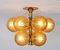 Schweizer Cluster Deckenlampe aus Messing & Glas von Max Bill für Temde, 1960er 7