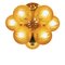 Swiss Brass and Glass Cluster Flush Mount Ceiling Lamp by Max Bill for Temde, 1960s 2