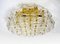 German Crystal and Gold Plating Ceiling Lamp from Kinkeldey, 1960s, Image 3