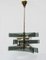 Lámpara de araña de cristal ahumado y latón de Fontana Arte, años 60, Imagen 1