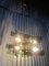 Lampadario in vetro fumé e ottone di Fontana Arte, anni '60, Immagine 3
