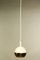 Lámpara colgante alemana vintage de latón y metal blanco, años 70, Imagen 1