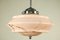 Art Deco German Chrome & Pink Marbled Glass Bar Pendant Lamp 7