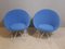 Blaue italienische Sessel aus Filz, 1950er, 2er Set 1
