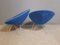 Italian Blue Felt Lounge Chairs, 1950s, Set of 2 4