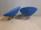 Italian Blue Felt Lounge Chairs, 1950s, Set of 2, Image 4