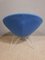 Italian Blue Felt Lounge Chairs, 1950s, Set of 2 7