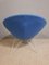 Italian Blue Felt Lounge Chairs, 1950s, Set of 2, Image 7
